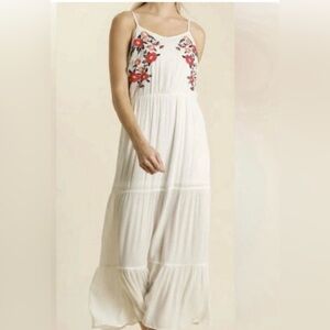 Kelly Renee | Dresses | Kelly Renee White Floral Embroidered Maxi Dress  Sundress Boho Size M | Poshmark